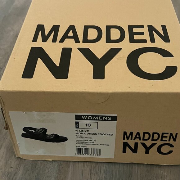 Madden NYC Women's Size 10 Black Mona Sandals Double Buckle Comfort Footbed - Picture 6 of 7